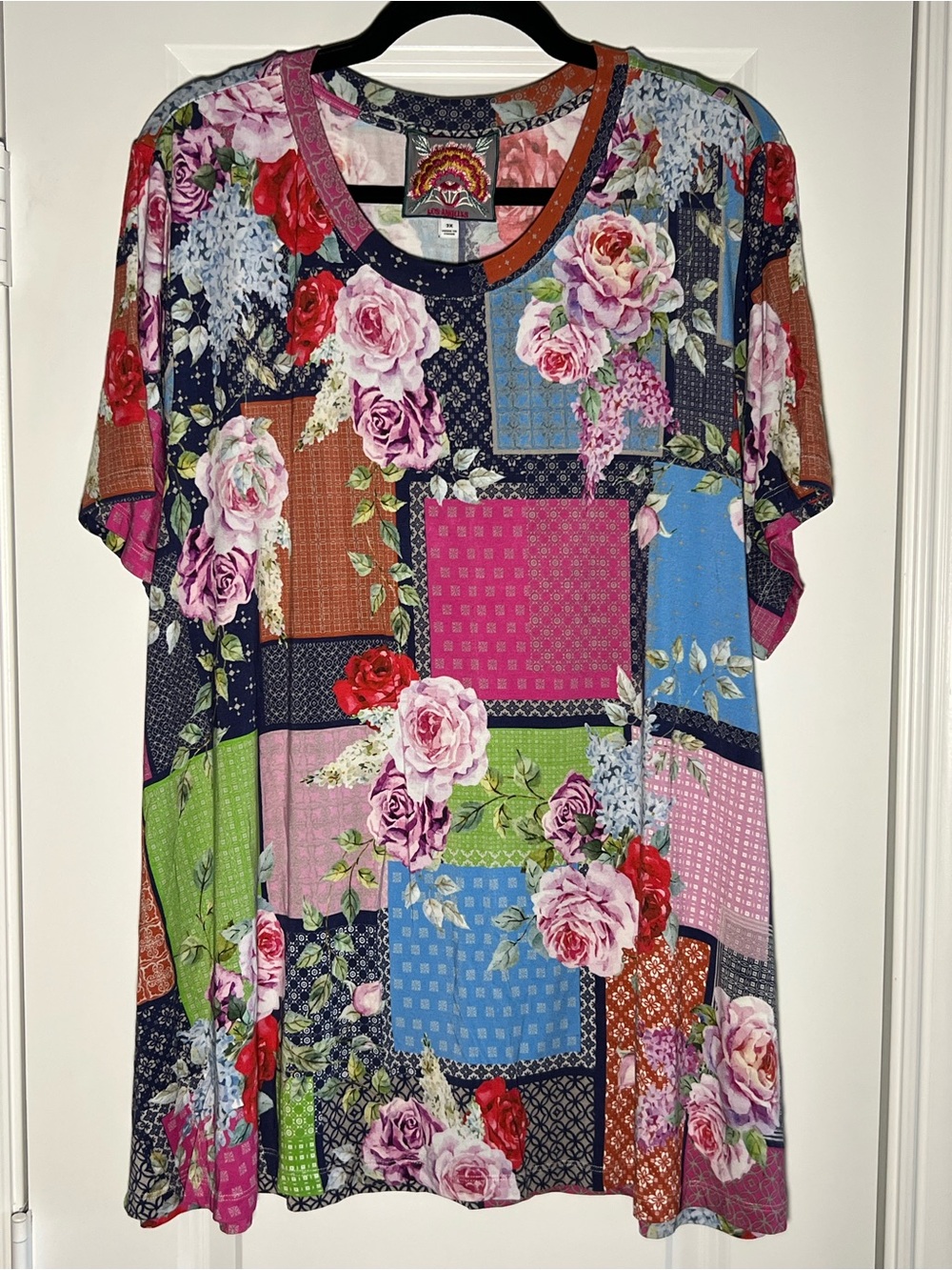 Johnny Was Rose Patch Favorite Swing Tee